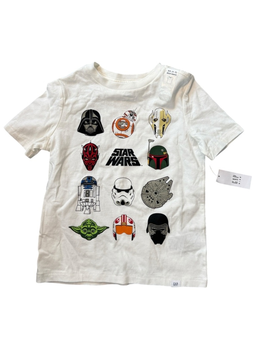 GAP Kids StarWars White Short Sleeve T-Shirt XS (4-5) NWT
